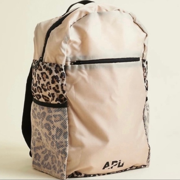 APL Handbags - APL Packable Nylon Backpack Beige Leopard NWOT